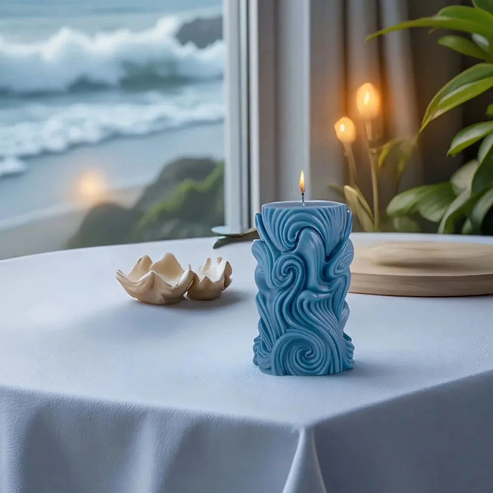 3D Letter Relief Cylindrical Candle Silicone Mold Creative Artistic Design Relief Resin Mould DIY Craft Home Decor Oasis Select