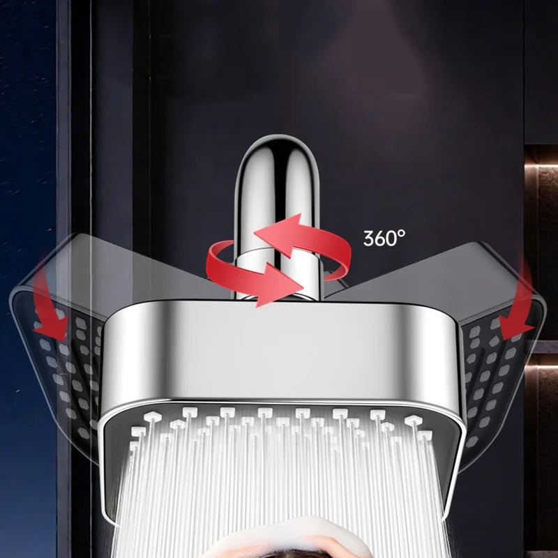 4" Square Rain Shower Head – Water-Saving Removable Sprayer