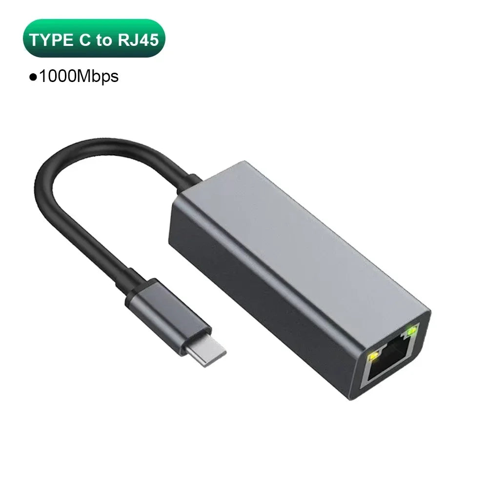 1000Mbps USB Type C Ethernet Adapter RJ45 Network Card for MacBook PC Windows XP 7 Android High-Speed Internet Cable LAN Oasis Select Type-C 1000Mbps