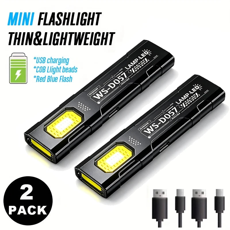 Mini LED Keychain Flashlight 550LM Type-C Rechargeable Magnetic Torch