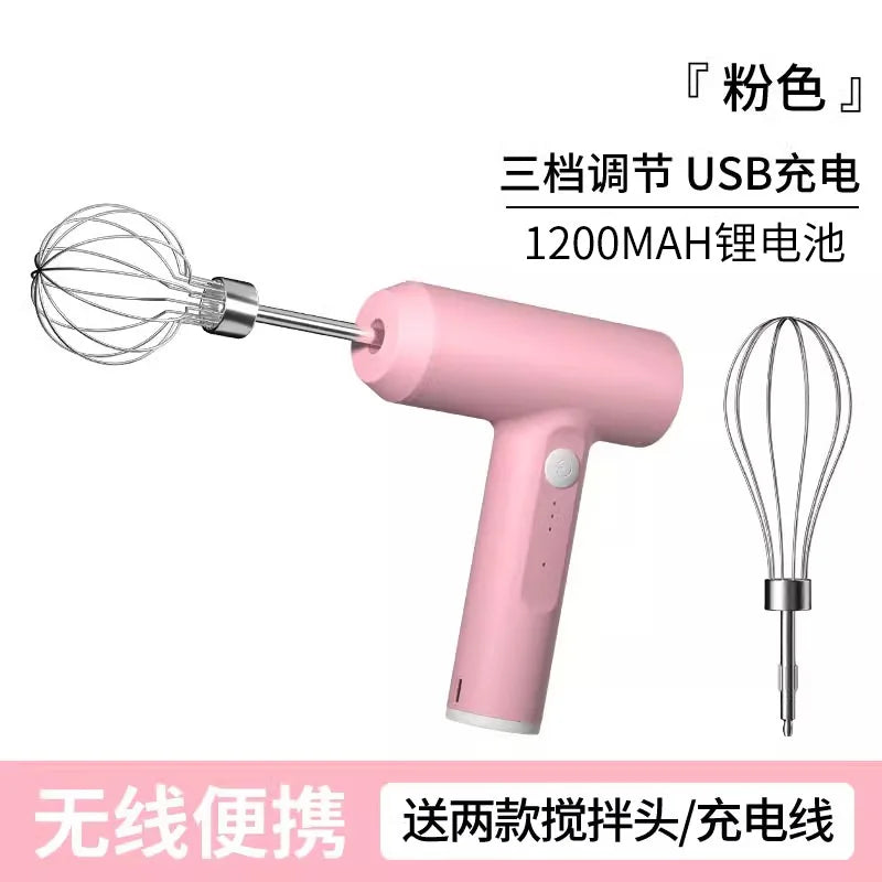 Wireless Electric Egg Beater – 3-Speed Portable Food Mixer