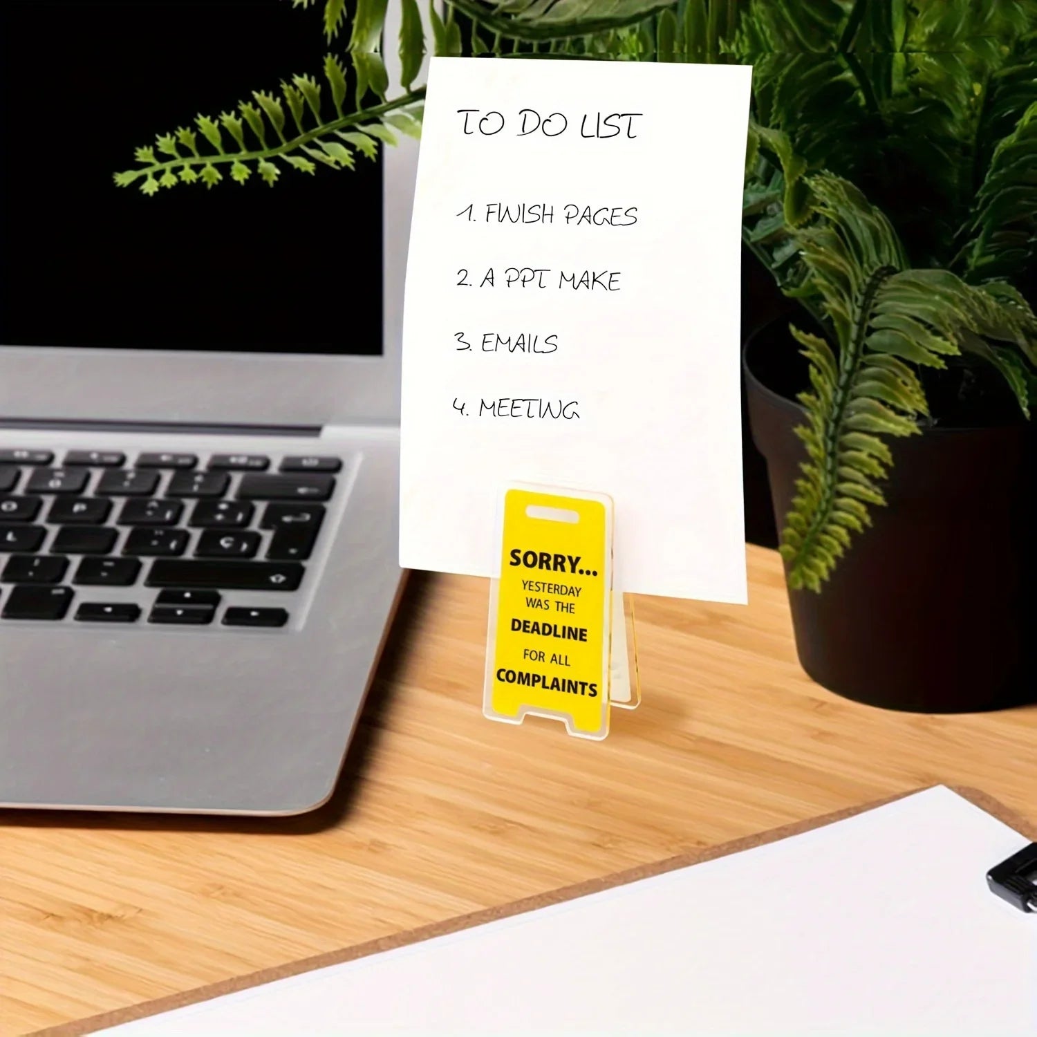 Hilarious 'Sorry, Yesterday Was The Deadline for All Complaints' Acrylic Desk Sign Fun Office Desktop Decor Accessory Oasis Select