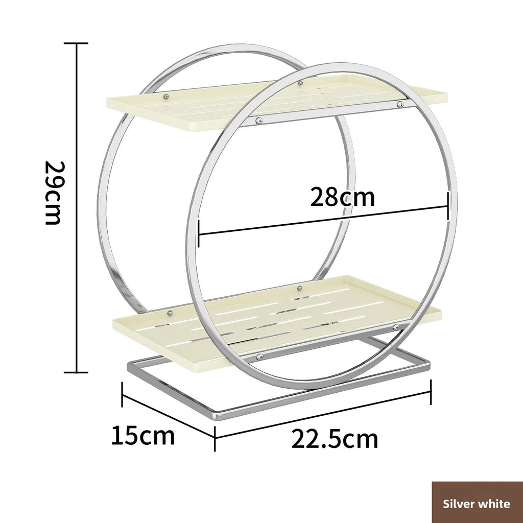 Light luxury toilet rack bathroom toilet hand wash countertop cosmetics storage box desktop vanity rack Oasis Select Silver
