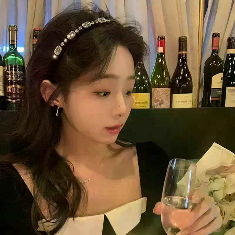 Velvet Rhinestone Hair Headband for Women – Luxury Style