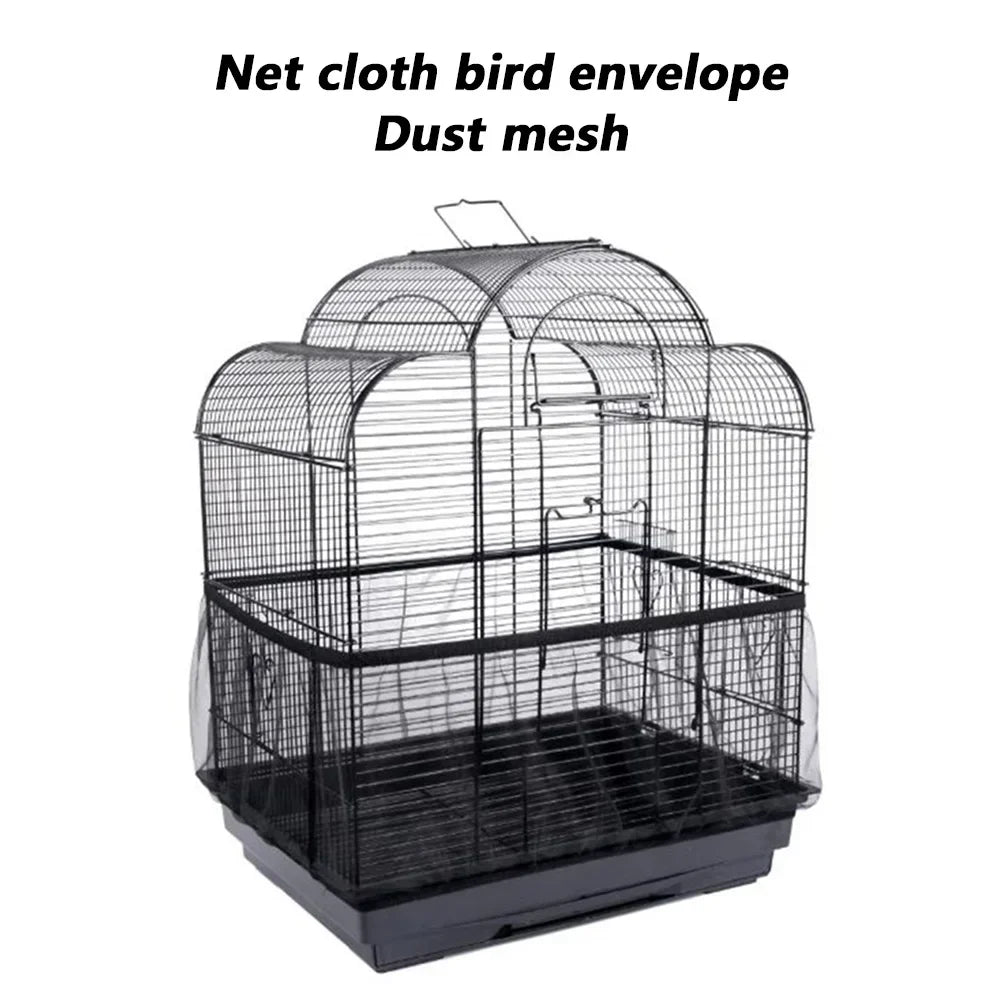 Mesh Bird Cage Cover Shell Skirt Net Easy Cleaning Catcher Guard Bird Cage Stretchy Mesh Parrot Bird Cage Net Jaula Para Pajaros Oasis Select