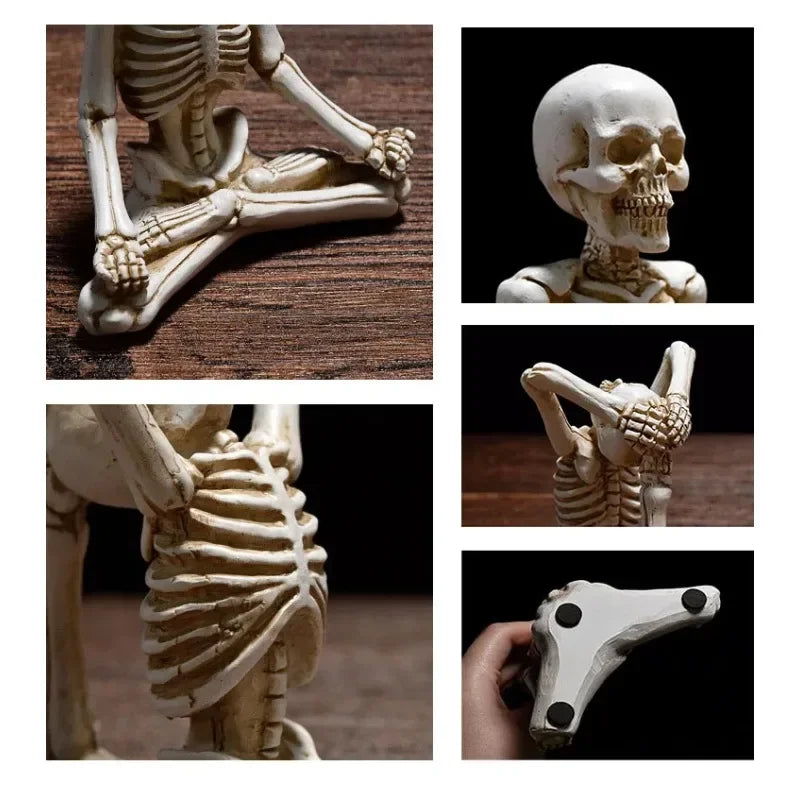 Skull Figurines Skulls Gothic Room Decor Horrible Ghost Resin Skeleton Sculptures for Interior Home Decorations Oasis Select