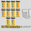9V 23600mWh USB Lithium-ion Batteries 9V 6F22 Li-po Battery Constant Voltage 9V Output USB Li-ion Rechargeable Batteries Oasis Select 10 PCS Batteries