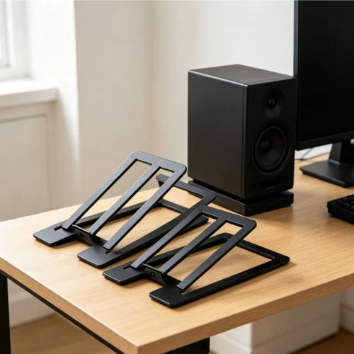 15° Tilt Desktop Speaker Stands – Universal Steel Desk Mounts Speaker Desk Stands Oasis Select