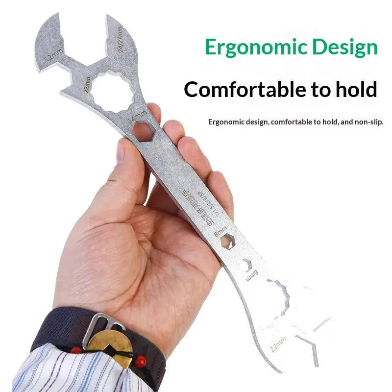 SU 1Pcs Multi-Function Double-End Fixed Wrench Multifunctional Air Conditioner Open End Wrench Ultra-thin Flat Wrench Tool Oasis Select