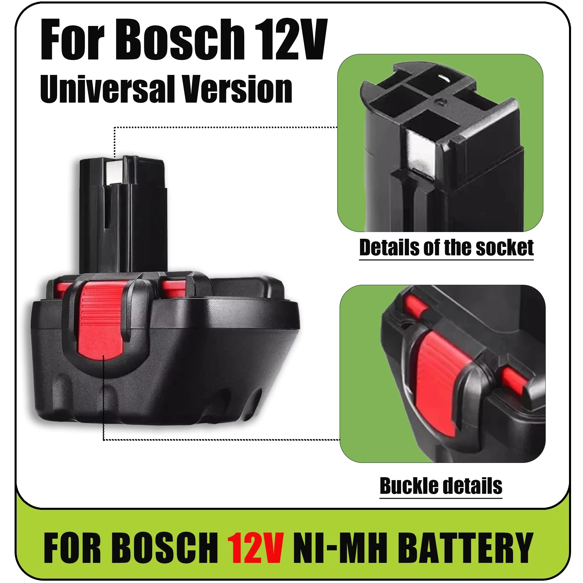 ⚡For BOSCH 12V NiMH Battery Power⚡ Tool Battery for BAT043 BAT045 BAT120 GSR 12 VE-2 2607335709 2607335557 Oasis Select
