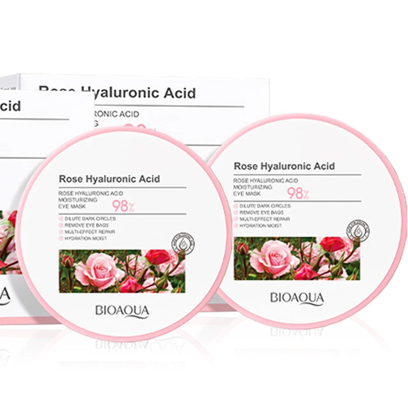 BIOAQUA Rose Hyaluronic Acid Eye Mask – 60 Patches Anti Dark Circles Eye Mask Patches Oasis Select Eye Mask 2 Boxes