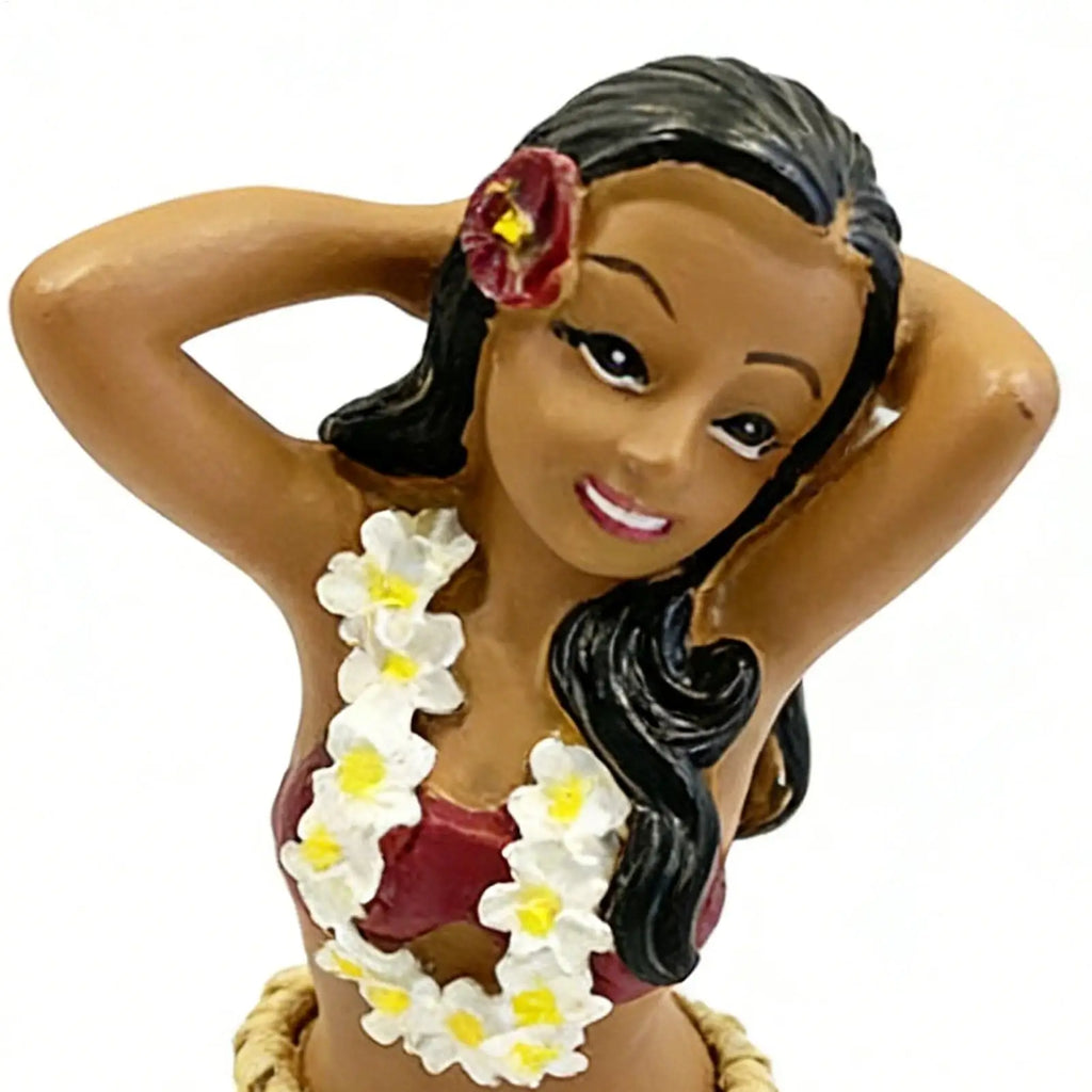 Hawaiian Dancing Girl Posing Dancer Decorations Resin Craft Dashboard Bobblehead Doll Souvenir Ornaments Home Car Decor Oasis Select