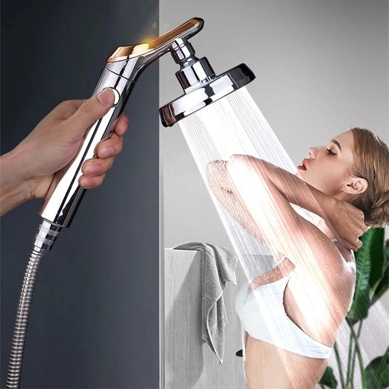 Shower Head Bathroom Rotating High Pressure Water Saving Handheld Shower Head Adjustable Stop Button Water Rain Shower Heads Oasis Select