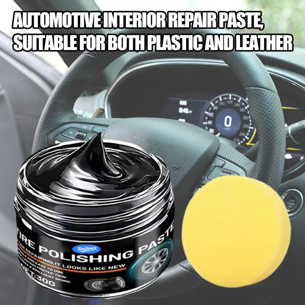 Car Plastic Restorer - Interior Repair Cream, Scratch Remover, UV Protection, Long-Lasting Shine for PU Leather, Dashboard, Tire Oasis Select