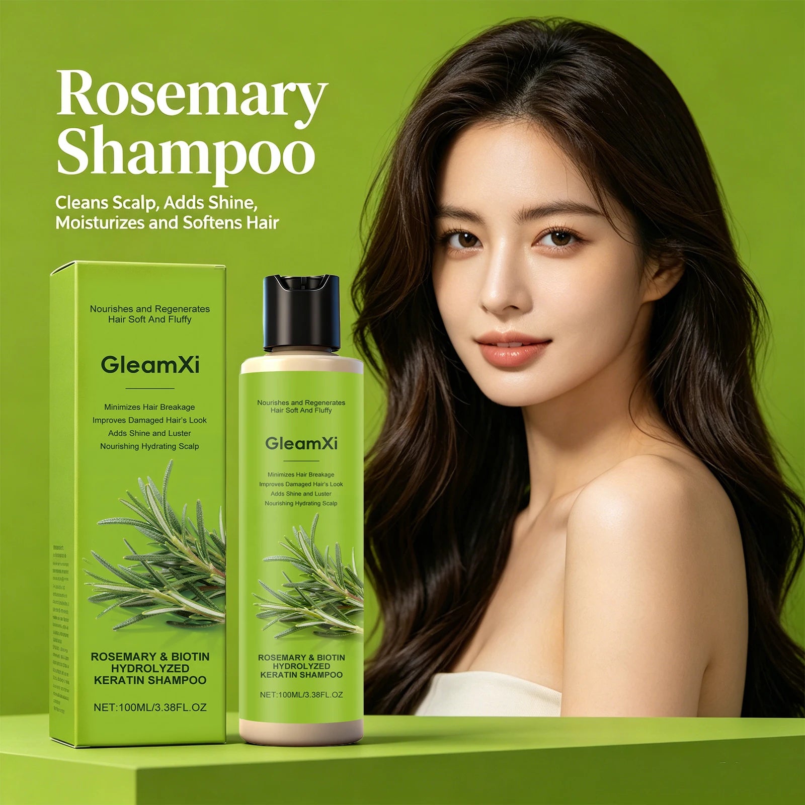 Rosemary Biotin Keratin Shampoo Anti-Breakage Hair Repair Wash Cleanses Scalp Volumizing Fluffy Strengthen Smooth Hair Care Oasis Select
