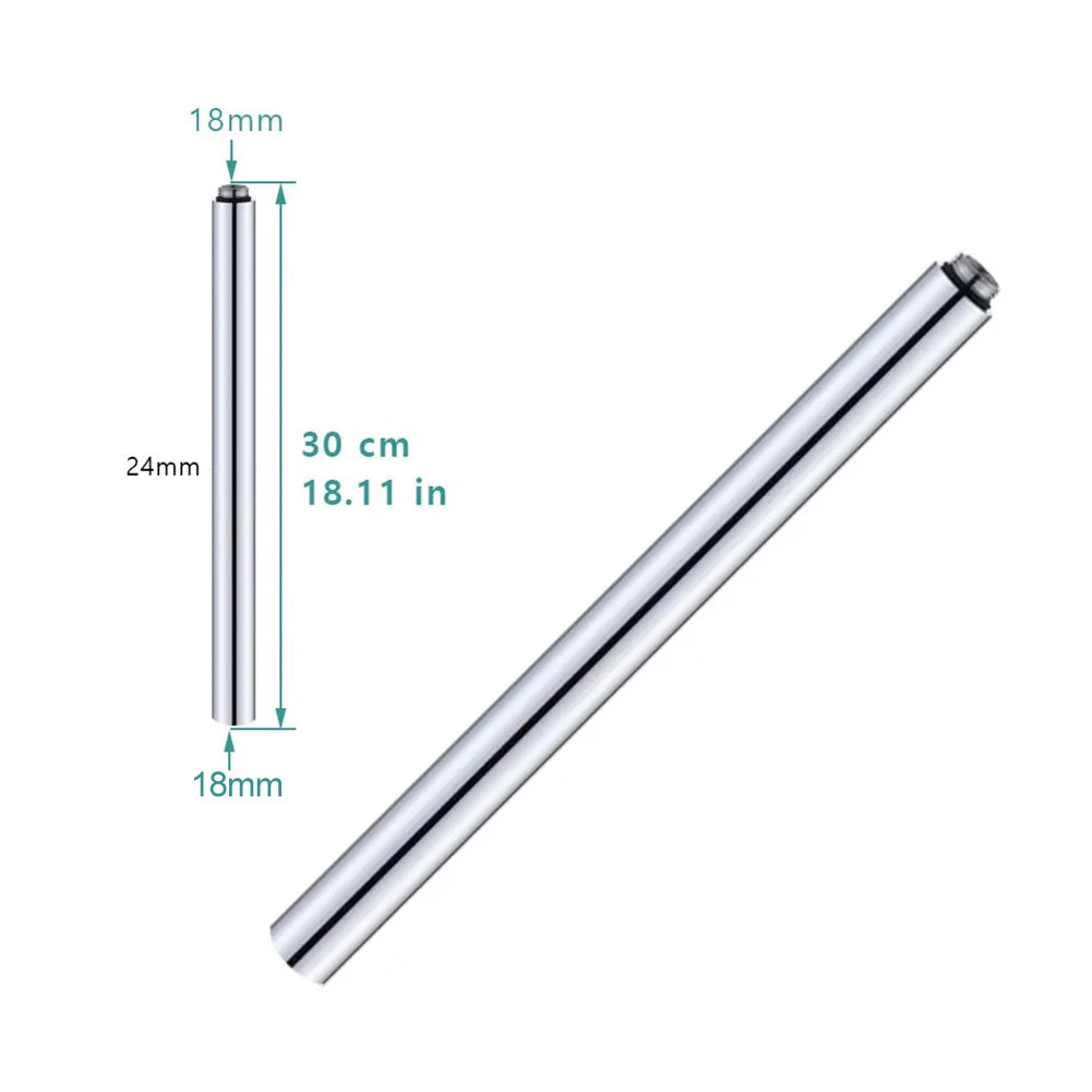 30cm Shower Extender Bathtub Shower System Round Extension Bar Shower Set Extension Tube Bathroom Accessories Oasis Select CHROME