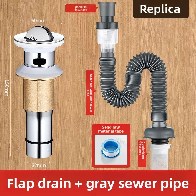 P-Trap Kitchen Sink Deodorant Set Launch Pipeline Deodorizing Filter Sink Strainer Hose Drain Pipe Plumbing Kitchen Accessories Oasis Select F