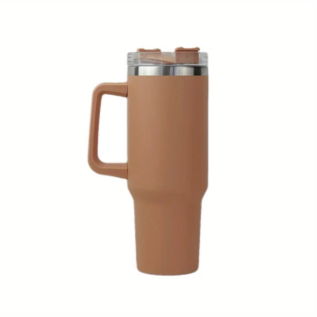 40oz Tumbler Vacuum Insulated Thermos Custom Travel Cup Stainless Steel Water Bottle Coffee Mugs With Handle Outdoor Drinkware Oasis Select Chocolate 1-1.5L
