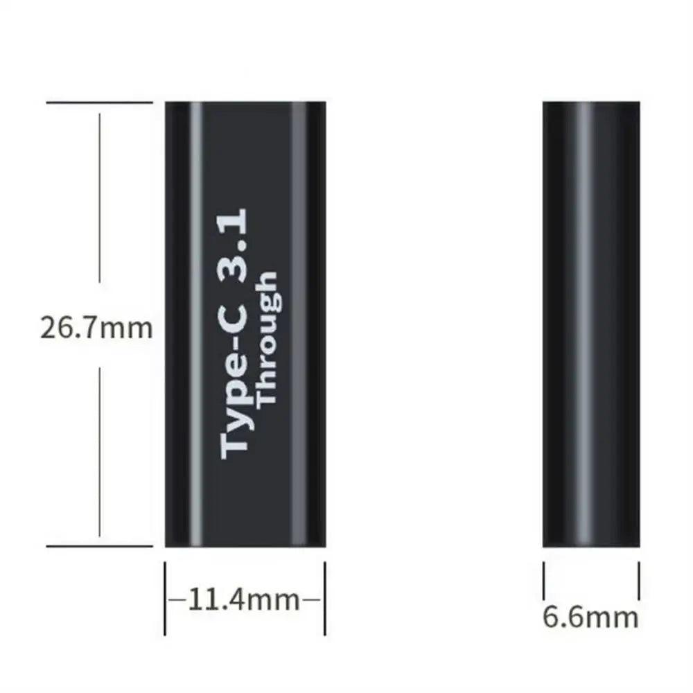USB Type C Adapter Female to Female 10GBbps Portable Charge Adapter Fast Charging Type-C Extension Cable for Phone Tablet Oasis Select