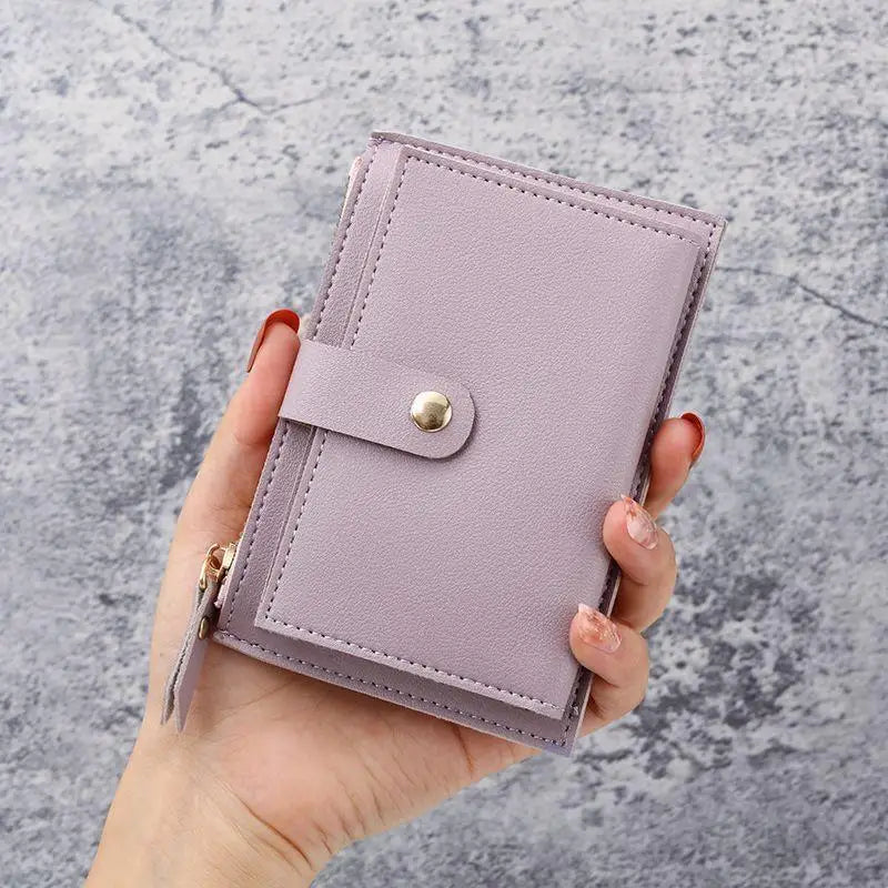 Women's Slim PU Leather Card Holder Wallet | Mini Zipper Purse Card Holder Wallet Oasis Select A4