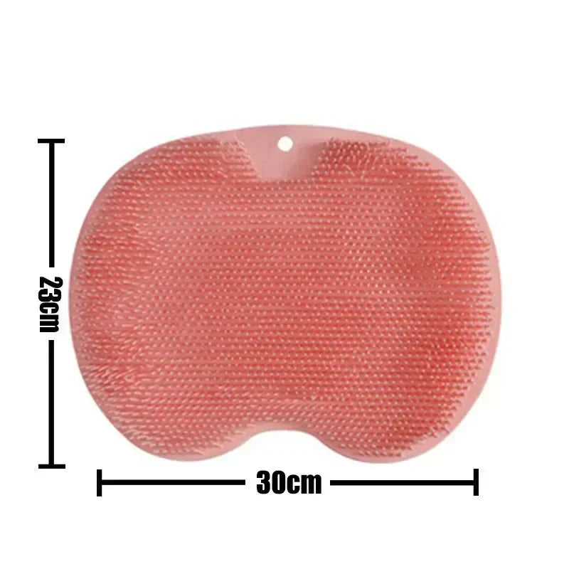 Foot Wash Mat Silicone Sponge Body Brush in The Shower Reusable Wall Mounted Back Silicone Bath Foot Massage Pad Shower Oasis Select pink pad