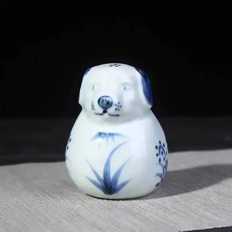 Blue And White Twelve Zodiac Small Decorations Study Calligraphy Water Drops Pot Hand Painted Ceramic Desktop Decorations Oasis Select Dog