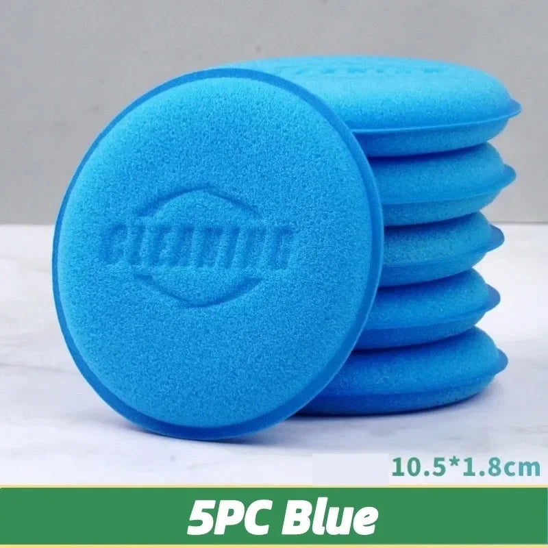 Car Round Waxing Polish Sponges High Density Foam Applicator Pads Curing and Polishing Sponges Car Detailing Tools Car Wash Oasis Select 5PC Blue