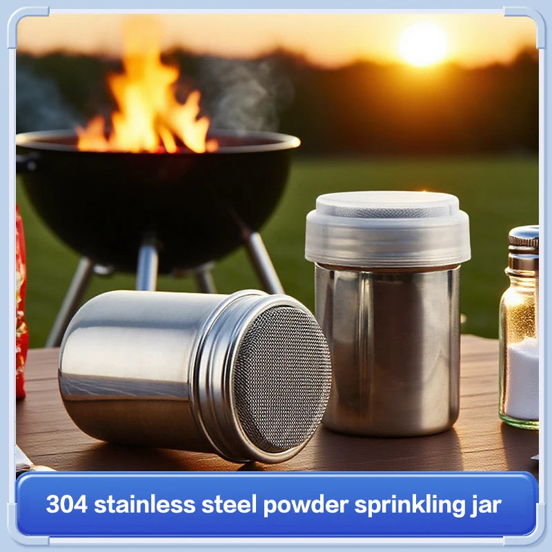 Stainless Steel Sprinkle Powder Icing Sugar Cocoa Sugar Chocolate Flour Duster Shaker Tool Seasoning Bottle For Spices Oasis Select