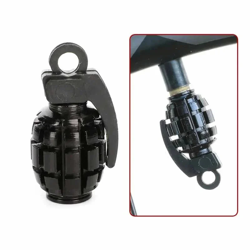 4pcs Car Tire Valve Cap Aluminum Grenade Tyre Valve Stems Cover Air Dust Caps Tire Valve Truck Bike Wheel Rim Valve Stem Caps Oasis Select