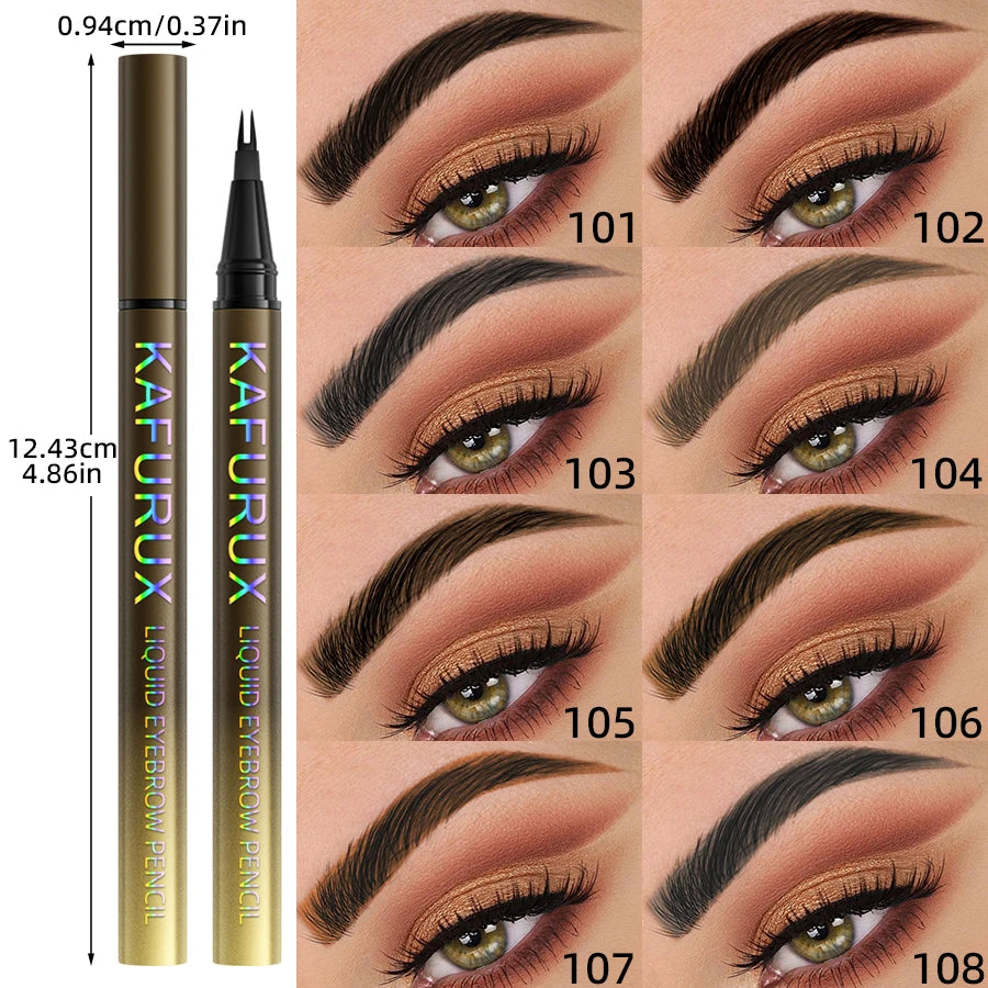 KAFURUX 8-Color Waterproof Microblading Eyebrow Pen – 2-Fork Tip