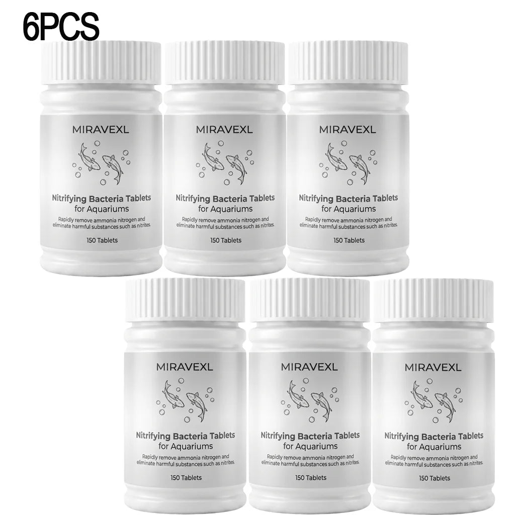 150 Pcs Nitrifying Bacteria Tablets, Fast Bio Filter Starter for Fish Tanks & Ponds, Crystal Clear Aquarium Water Purifier Oasis Select 6PCS