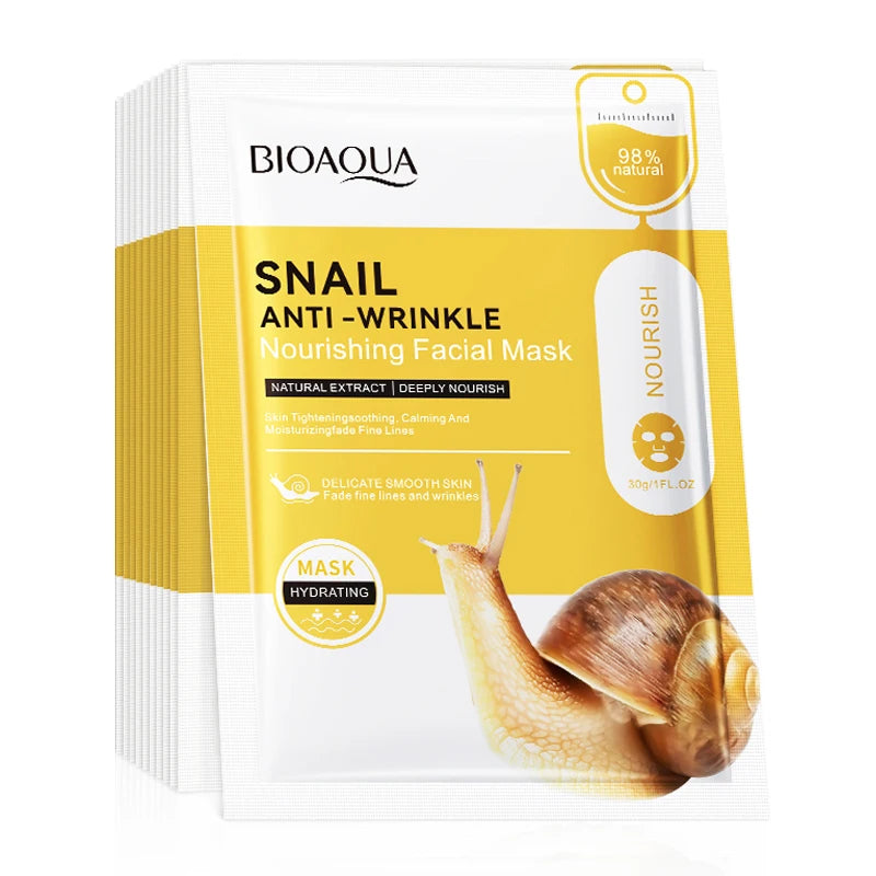 BIOAQUA Snail Face Mask 10-Pack – Hydrating & Brightening Sheet Face Mask Oasis Select Default Title