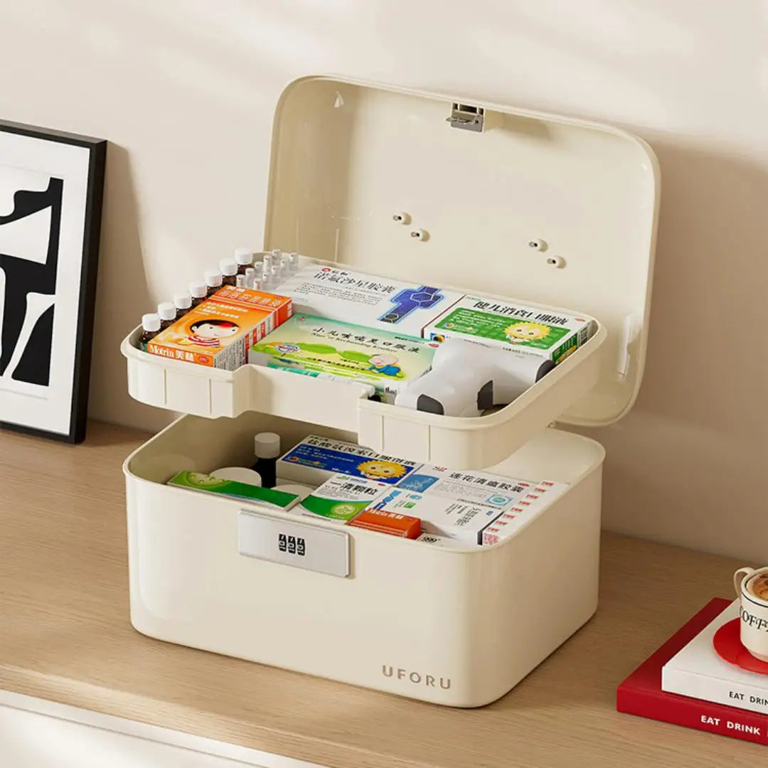Storage boxes with combination locks, combination lock boxes, home security storage boxes, large-capacity compartmentalized Oasis Select