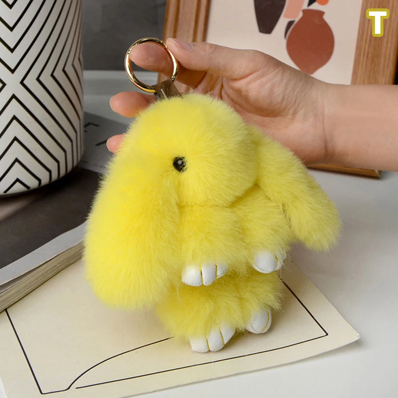 Gifts Rabbit Fur Keychain Women Bag Car Key Chain Pendant Decoration