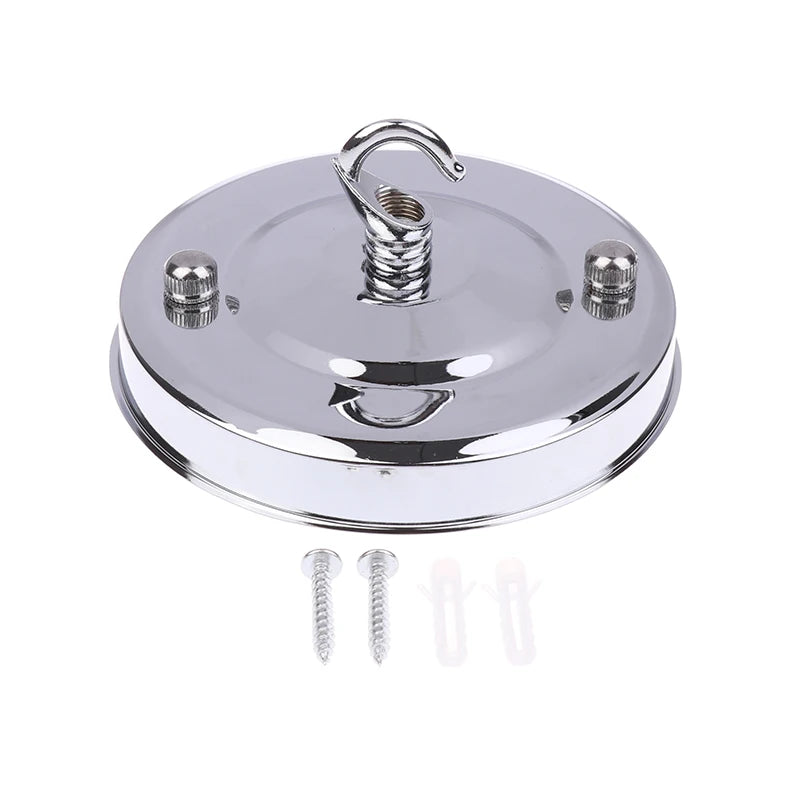 1Pc Lamp Part Ceiling Plate Holder Fitting Wall Hook Light Living Room Pendant Plate 10.5*6cm Household DIY Chandelier Decor Oasis Select Silver
