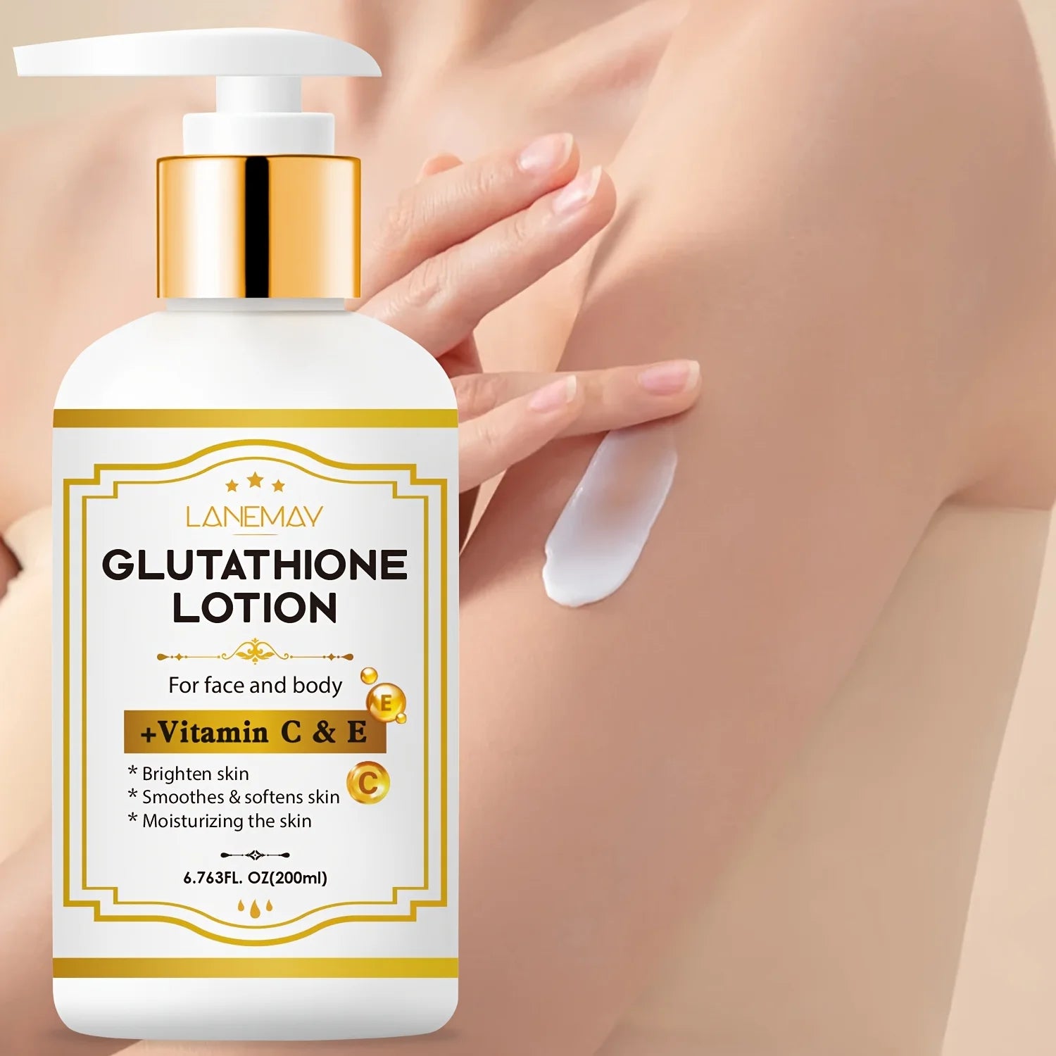 Glutathione Lotion Vitamin C & E – Brightening Body Moisturizer Body Brightening Lotion Oasis Select 200ml
