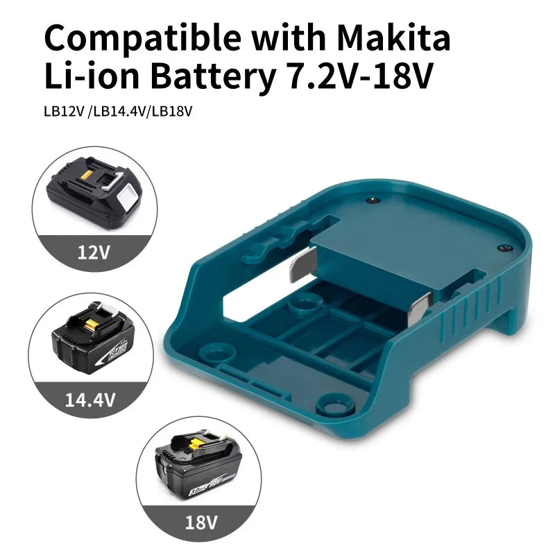 Plug-and-Play High Efficiency 1Pc For Makita 18V USB Type-C Battery Holder BL1840 BL1850 BL1860 Charger Adapter Fast Charging Oasis Select