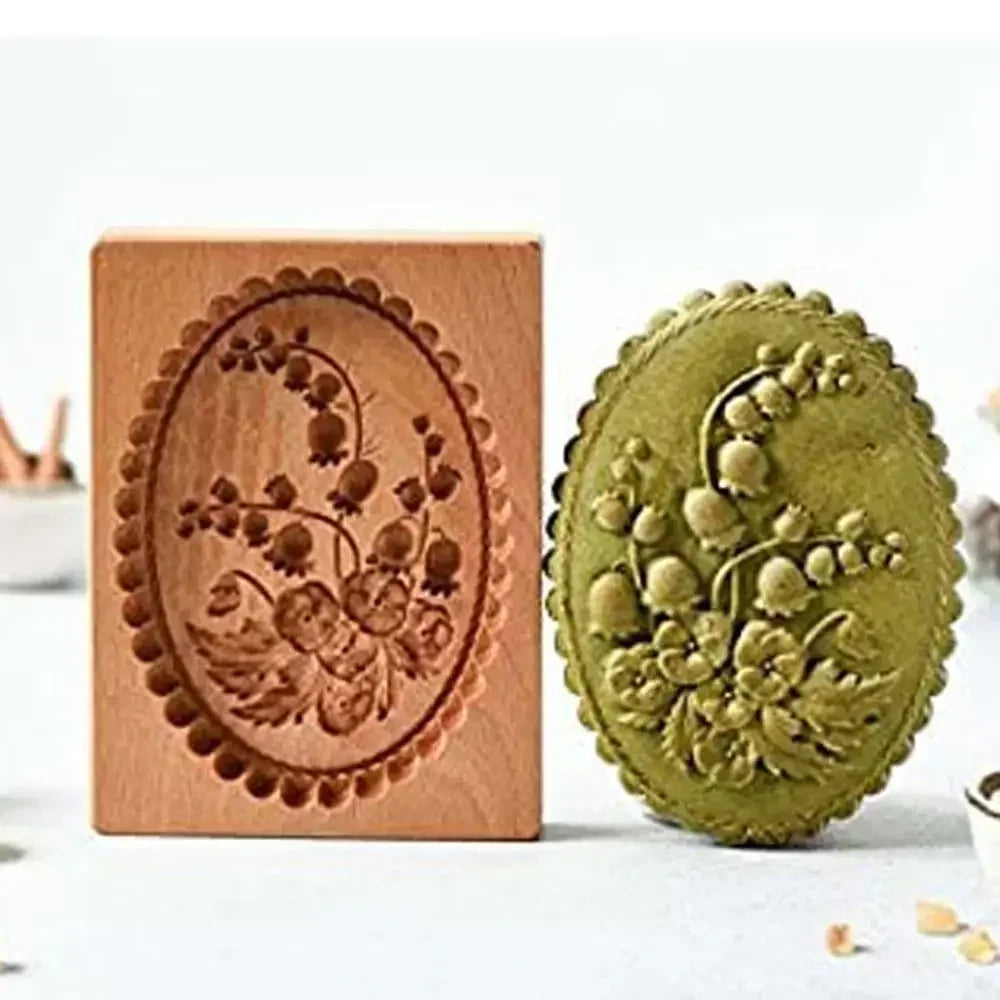 DIY Wooden Shortbread Mold Raspberry Heart Carved Gingerbread Cookie Mold Kitchen Cutter Molds For Valentine's Day Easter Party Oasis Select
