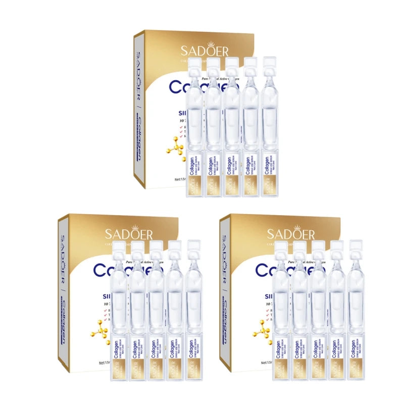 SADOER Collagen Anti-Wrinkle Face Serum | 15 Single-Use Vials Collagen Face Serum Oasis Select 3Pcs