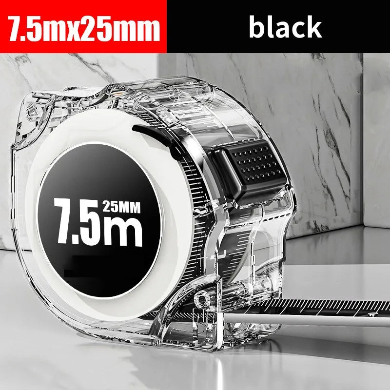 10M Black Fluorescent Tape Measure High Precision Thickened Tape Measure Wear-resistant and Drop-proof Tape Measure Oasis Select Black 7.5Mx125MM