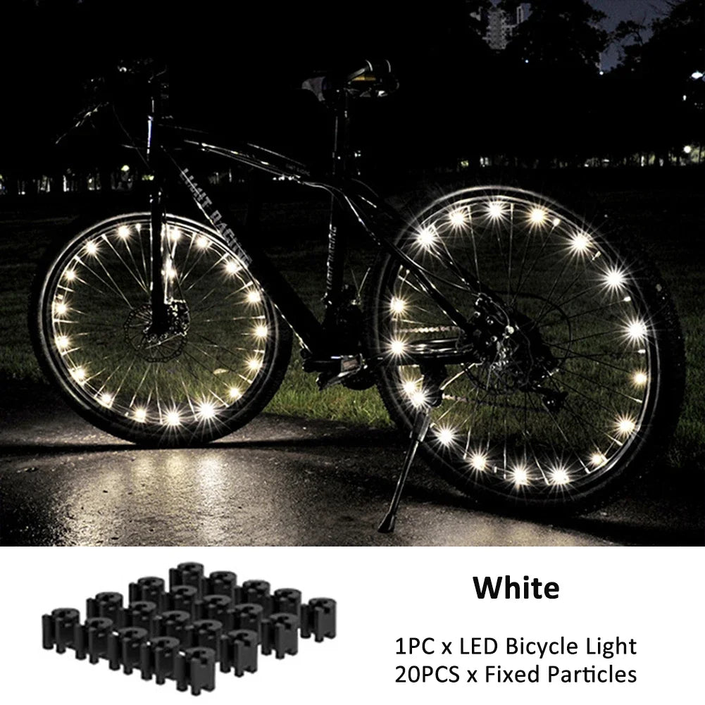 Bicycle Wheel LED Lights Mountain Bike Frame Decoration Lights Bicycle Spoke Lamp Night Riding Wheel Lamps Valve Lamp Oasis Select WHITE