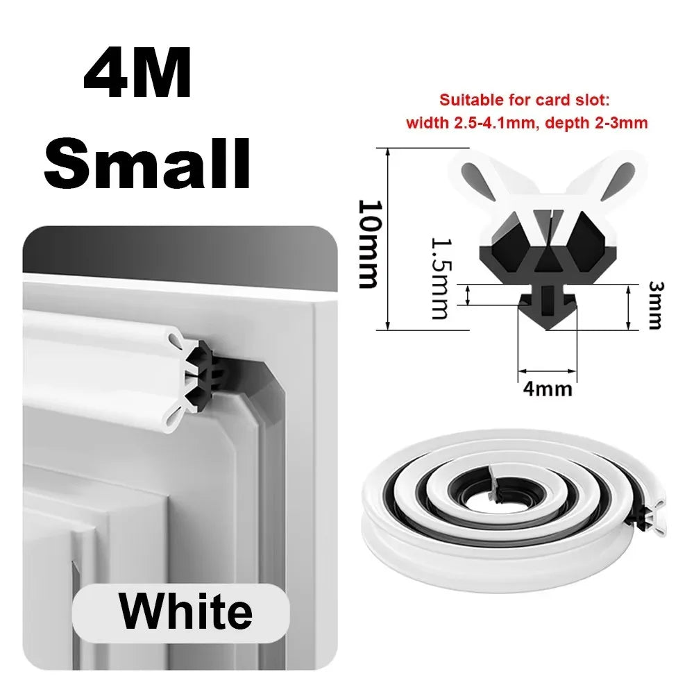 New 4M Window Seal Strip Self-adhesive TPE Weather Strip Flexible Bilateral Insulation Strip Window Insulation Oasis Select Small White
