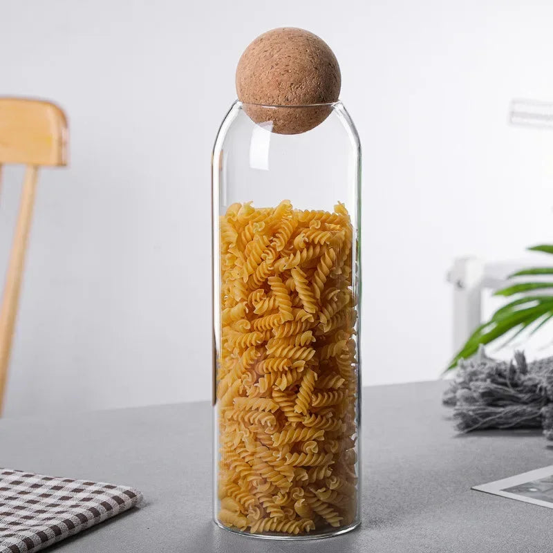Sealed Jar Glass Cork Stopper Coffee Beans Dried Fruit Storage Box Kitchen Food Multigrain Storage Jar Cork Tea Jar Oasis Select 1200ML