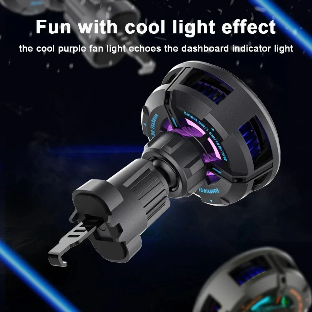 Semiconductor Cooling For MagSafe Car Charger 15W Fast Wireless Charger 360° Rotation Vent Mount for iPhone 12-17 Series Oasis Select