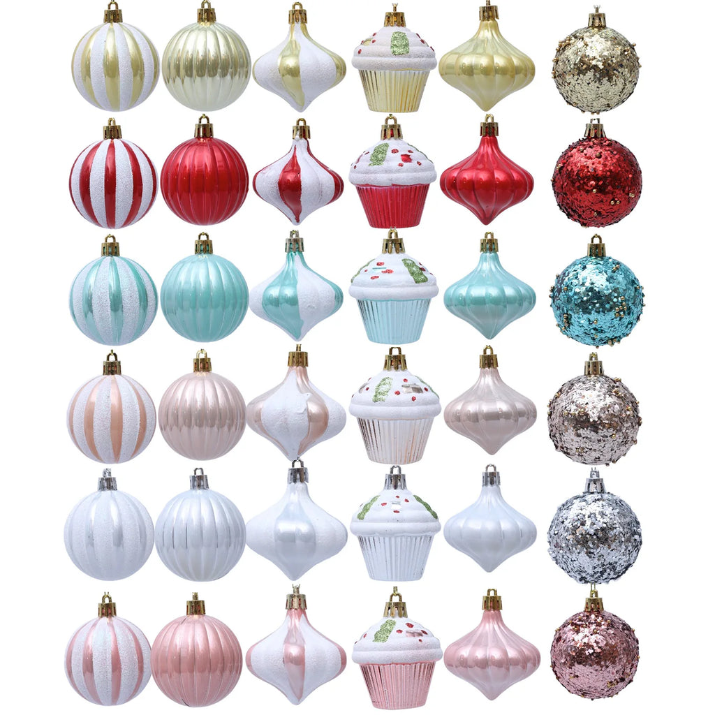 12 Pcs 2.4 Inch Christmas Ball Ornaments for Tree,Red and Green Glittering Hanging Bulbs Pendants for Christmas Tree Decorations Oasis Select