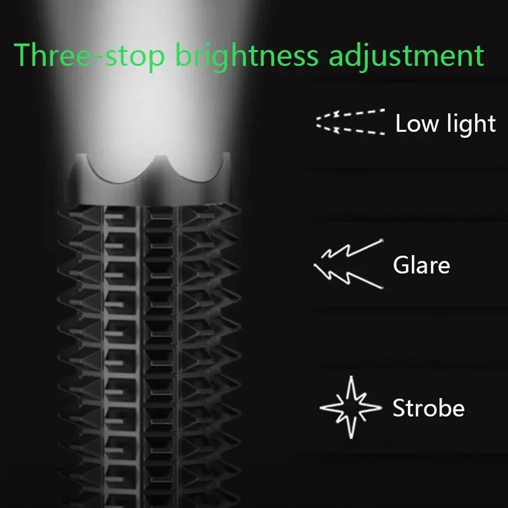 KDULIT Wolf Tooth Stick Flashlight Strong Light Charging Outdoor Super Bright Multi Functional Telescopic Self Defense Window Oasis Select