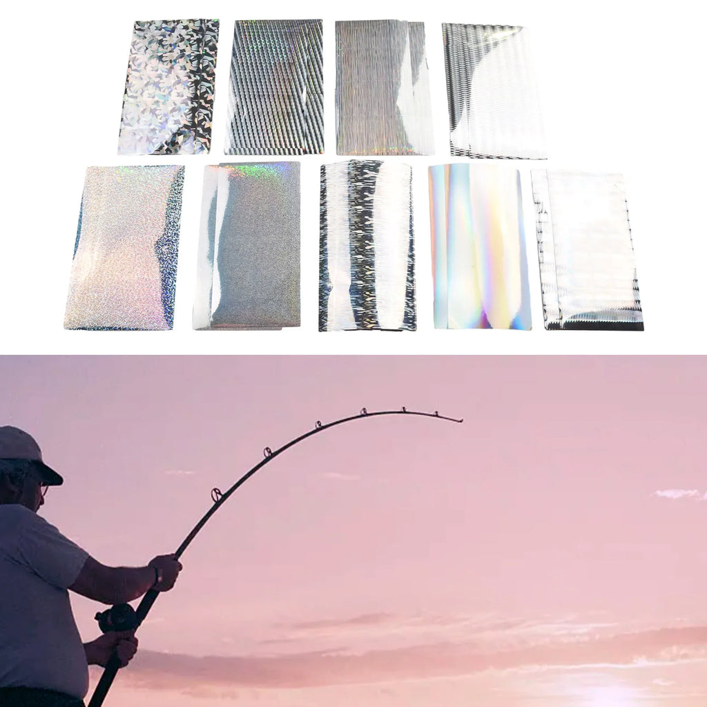 18PC Fish Scale Lure Tapes 20x10cm Flasher Dodger Baits Lure Making Fly Reflective Holographic Fishing Sticker For DIY Fish Skin Oasis Select