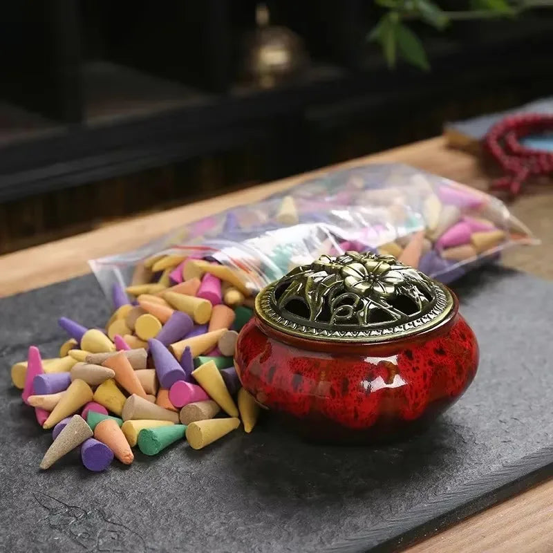Mix Incense Cones Rose Jasmine Lavender Aroma Cones Smoke Odor Fragrance Incenso Cone Meditation Relaxation Aromatherapy Oasis Select