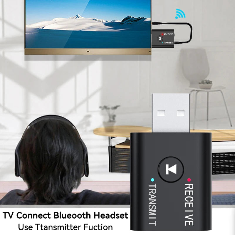 2 In 1 Bluetooth 5.0 Audio Receiver Transmitter 3.5mm AUX USB Stereo Music Wireless Adapter With Mic For Car Kit Speaker TV PC Oasis Select