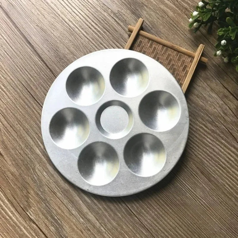 1pcs Aluminum Color Palette 6 Hole Square Circular Children's Painting Color Palette Watercolor Acrylic Pigment Palette Oasis Select